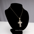 silver cz pave cross charm pendant jewelry